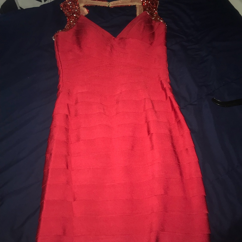Red sparkly Homecoming dress